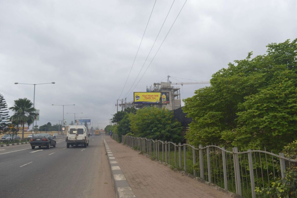 Unipole billboard at Mobolaji Bank Anthony Way, beside Police Barracks, Ikeja, Lagos, Billboard in Lagos