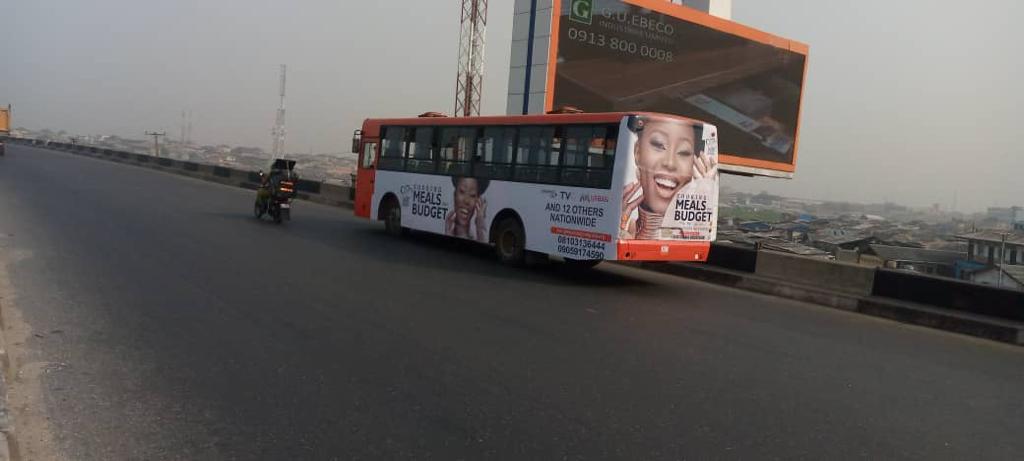 Brt bus advertising in Lagos