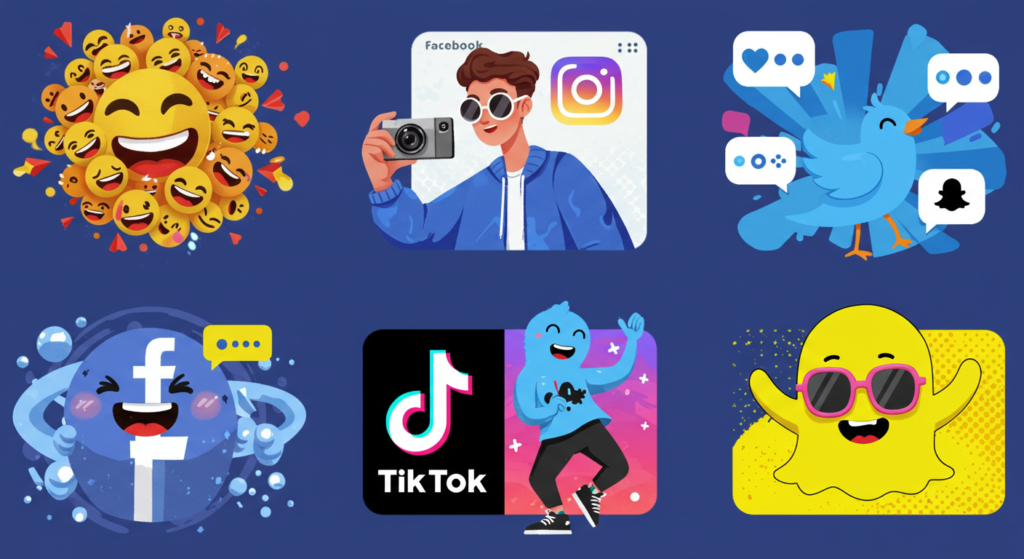 a visual showing different platforms for shareable content